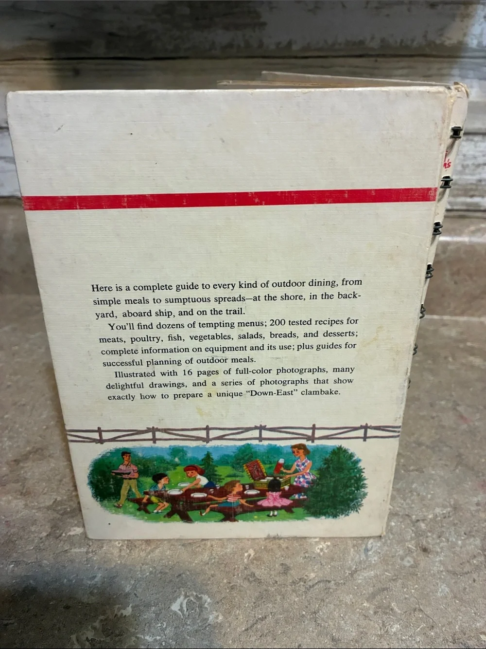 Betty Crocker Outdoor Cook Book - Green, White, Blue & Brown Cover Vintage